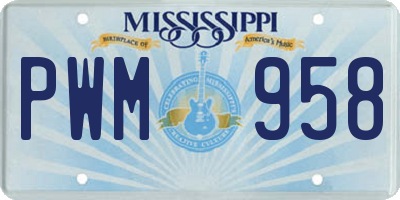 MS license plate PWM958