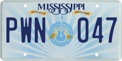 MS license plate PWN047