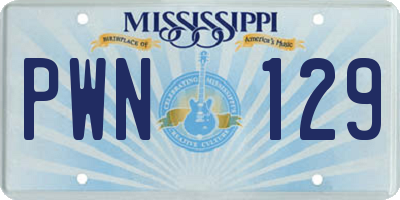 MS license plate PWN129