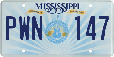 MS license plate PWN147