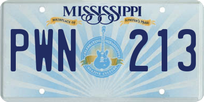 MS license plate PWN213