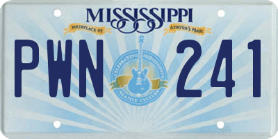 MS license plate PWN241