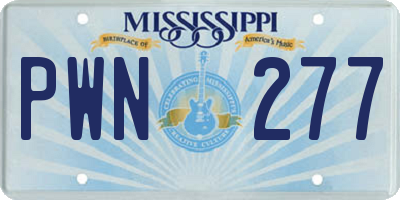 MS license plate PWN277