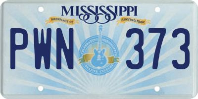 MS license plate PWN373