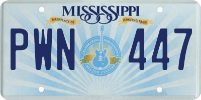 MS license plate PWN447
