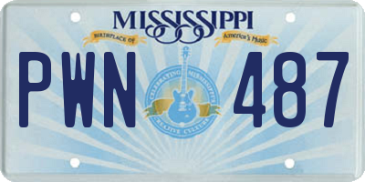 MS license plate PWN487