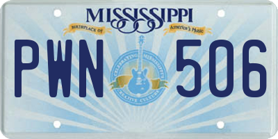 MS license plate PWN506