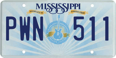 MS license plate PWN511