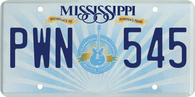 MS license plate PWN545