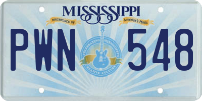 MS license plate PWN548