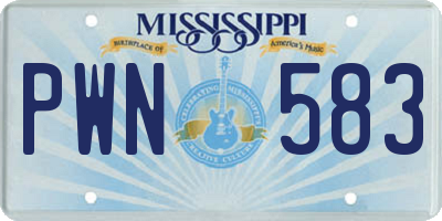 MS license plate PWN583