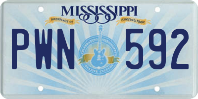 MS license plate PWN592