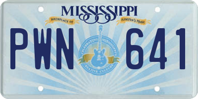 MS license plate PWN641