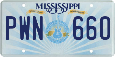 MS license plate PWN660