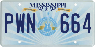 MS license plate PWN664