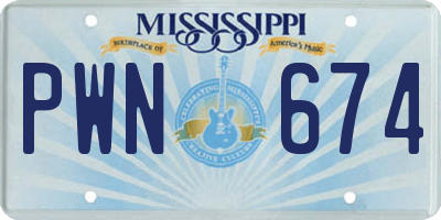 MS license plate PWN674