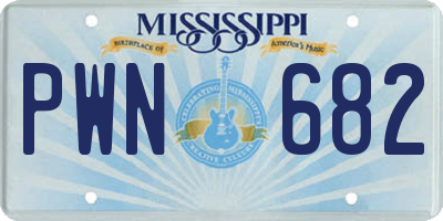 MS license plate PWN682
