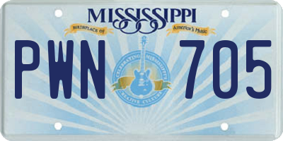 MS license plate PWN705