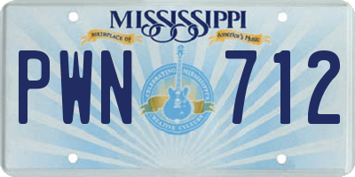 MS license plate PWN712