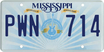 MS license plate PWN714