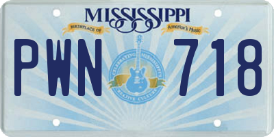 MS license plate PWN718