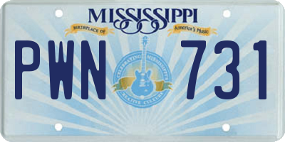 MS license plate PWN731