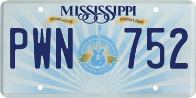 MS license plate PWN752