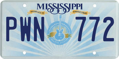 MS license plate PWN772
