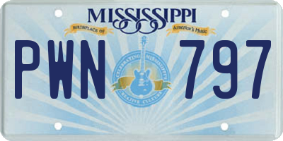 MS license plate PWN797
