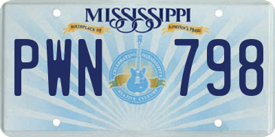 MS license plate PWN798