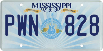 MS license plate PWN828