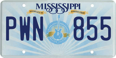 MS license plate PWN855