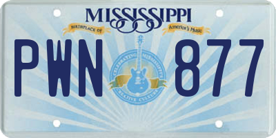 MS license plate PWN877