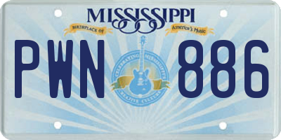 MS license plate PWN886