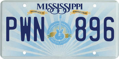 MS license plate PWN896