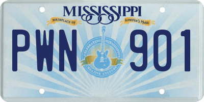 MS license plate PWN901