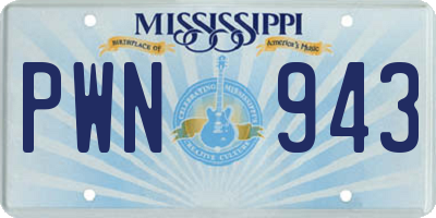 MS license plate PWN943
