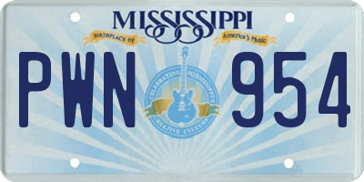MS license plate PWN954