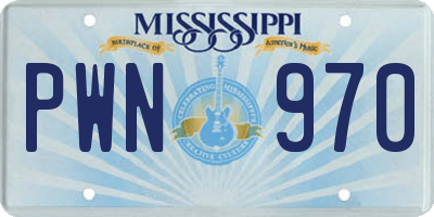 MS license plate PWN970