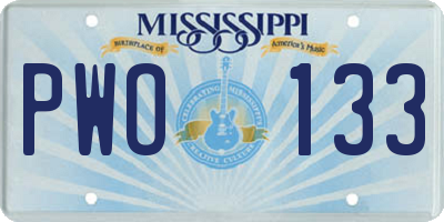 MS license plate PWO133