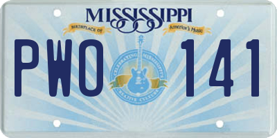 MS license plate PWO141
