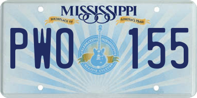 MS license plate PWO155