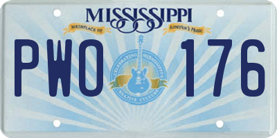 MS license plate PWO176