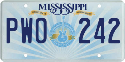 MS license plate PWO242