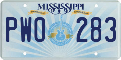 MS license plate PWO283