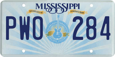 MS license plate PWO284