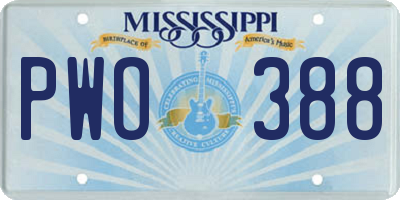 MS license plate PWO388
