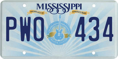 MS license plate PWO434