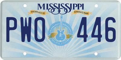 MS license plate PWO446