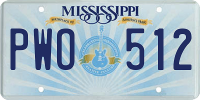 MS license plate PWO512